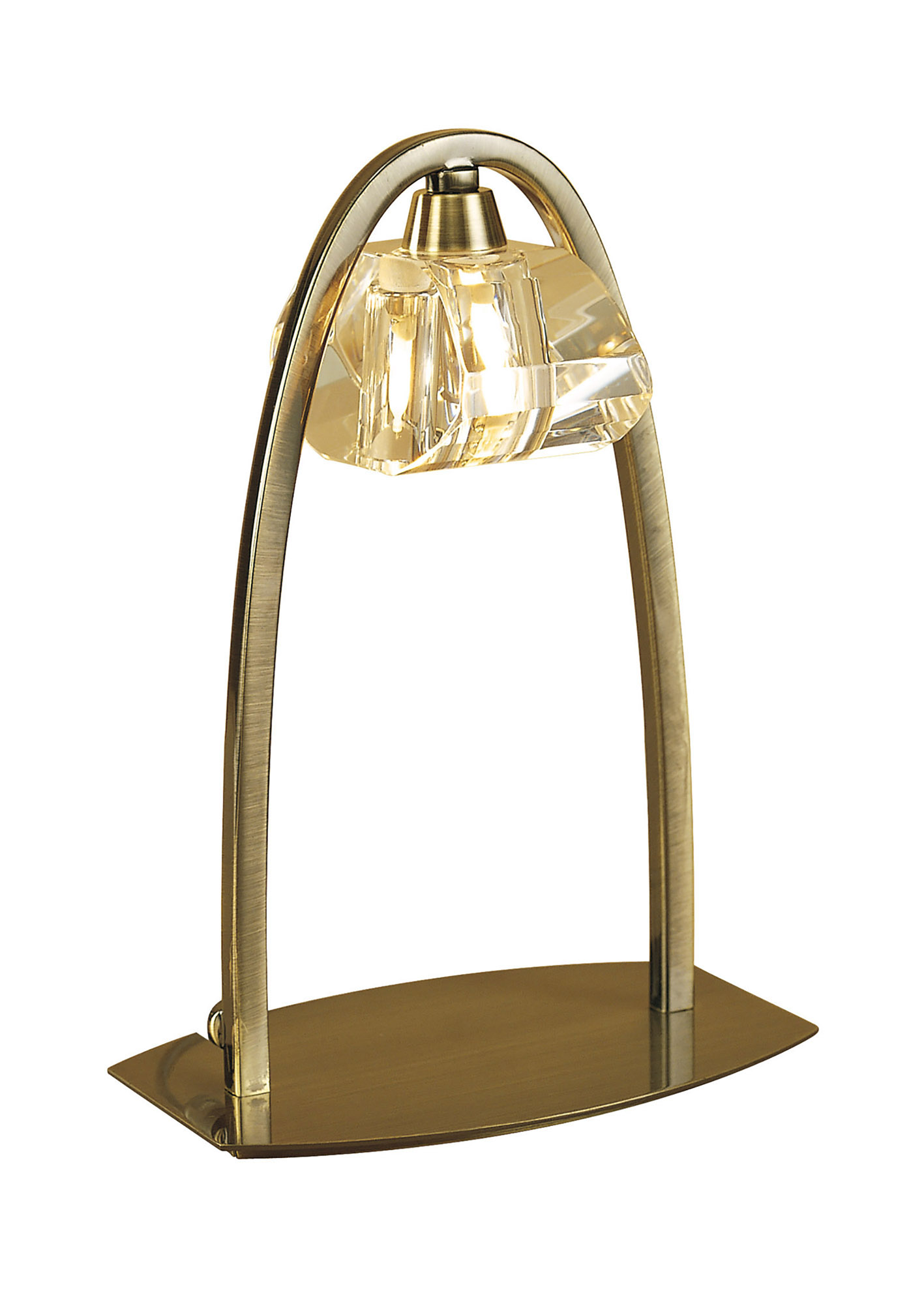 Alfa Antique Brass Crystal Table Lamps Mantra Armed Table Lamps